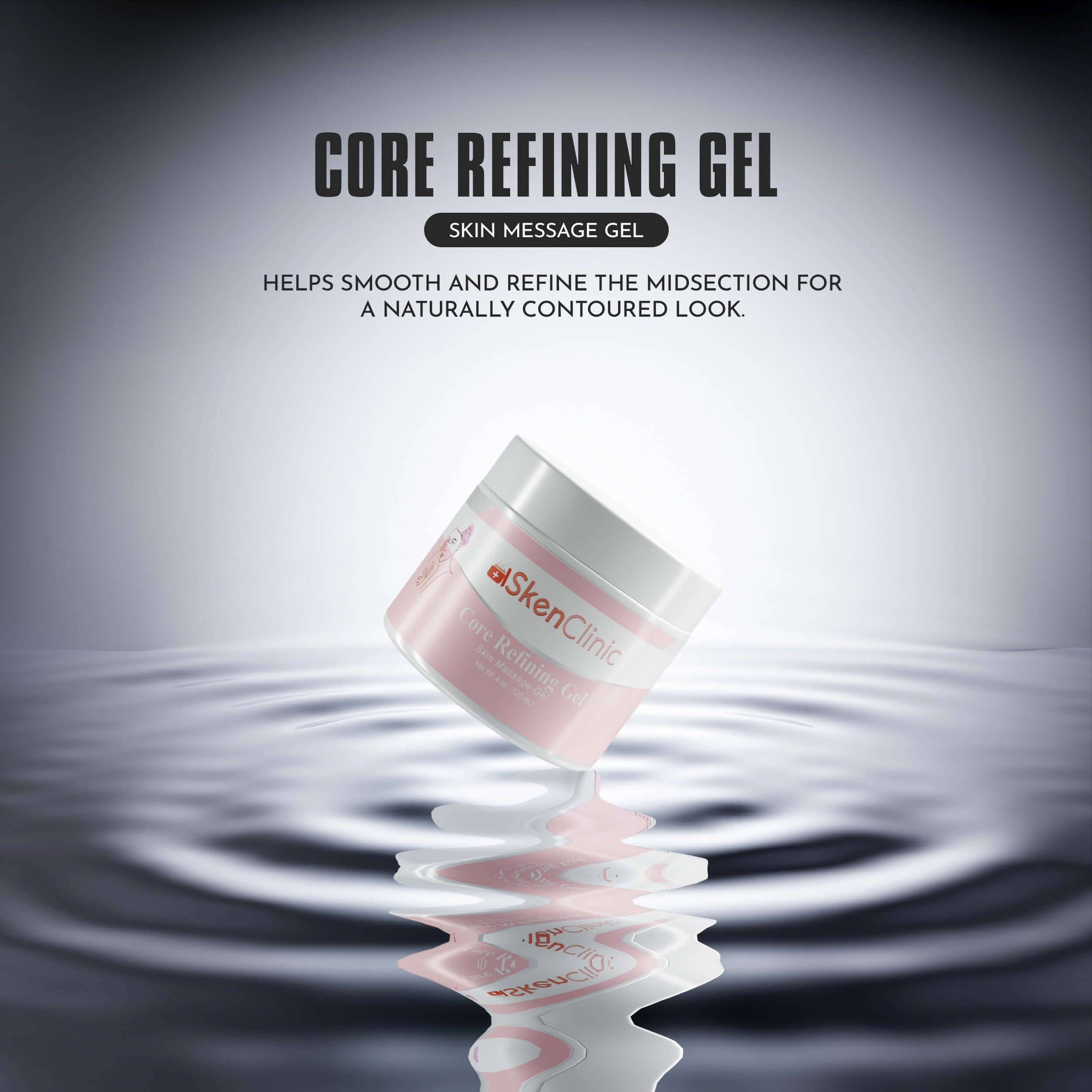 Tube of Core Refining Gel on a white background, designed to target pores and smooth skin.